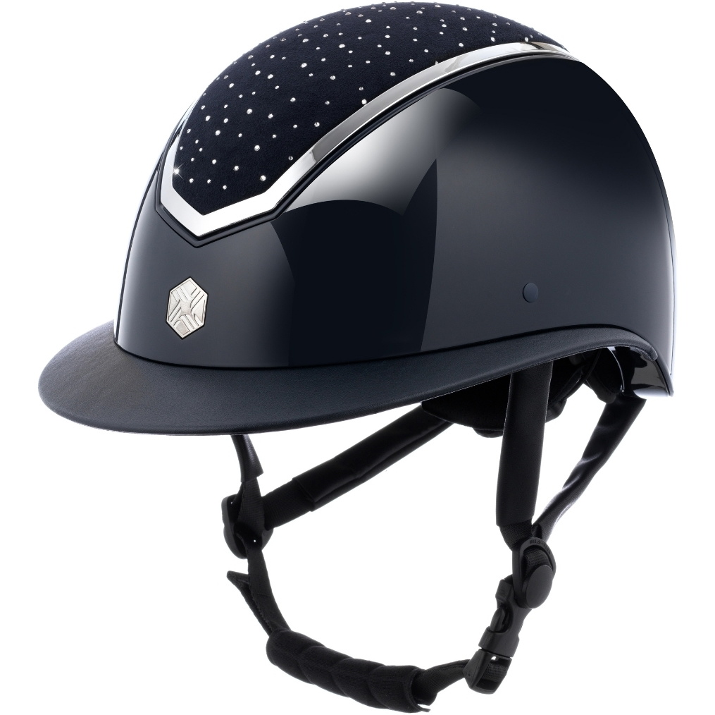 Charles Owen Kylo Crystal Wide Peak Riding Helmet KYLOWC - Navy Gloss / Silver